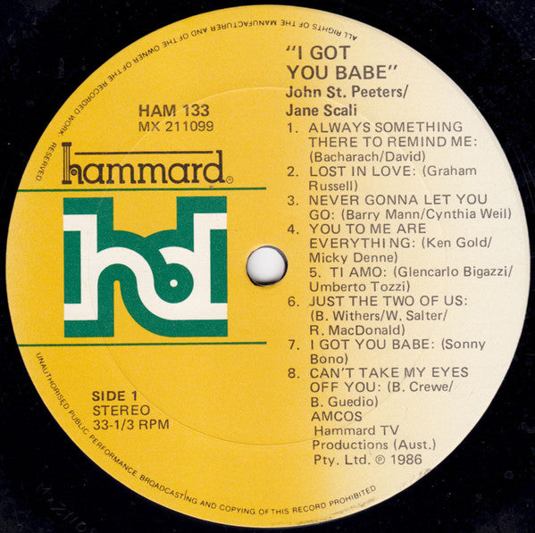John St. Peeters & Jane Scali : I Got You Babe (LP, Album)