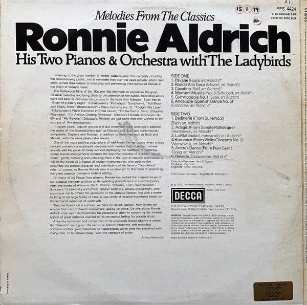 Ronnie Aldrich His Two Pianos & Orchestra* : Melodies From The Classics (LP)