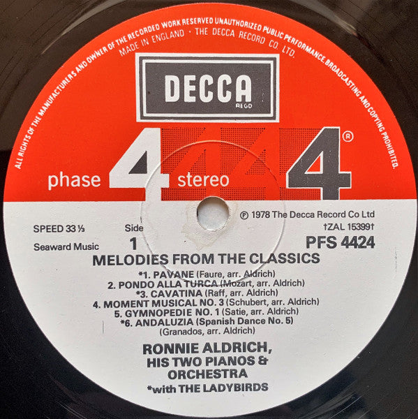 Ronnie Aldrich His Two Pianos & Orchestra* : Melodies From The Classics (LP)