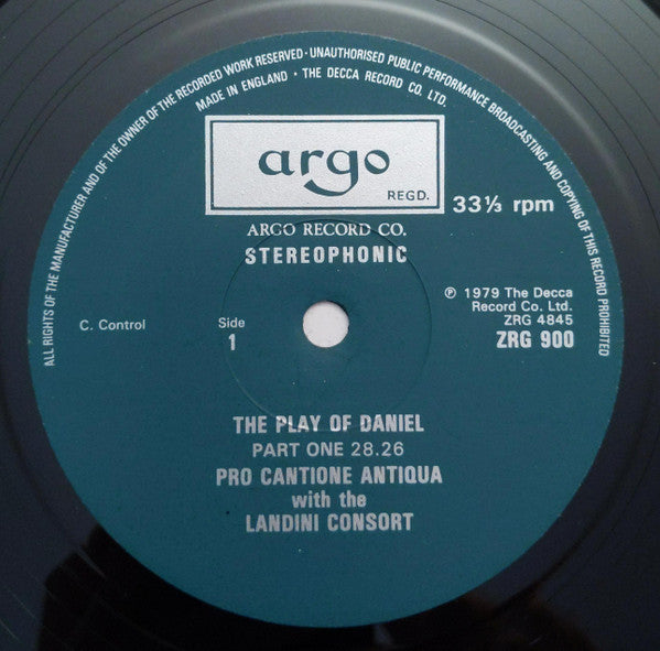 Pro Cantione Antiqua With The Landini Consort : The Play Of Daniel (LP)