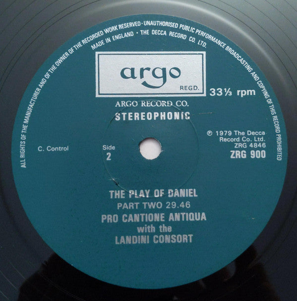 Pro Cantione Antiqua With The Landini Consort : The Play Of Daniel (LP)