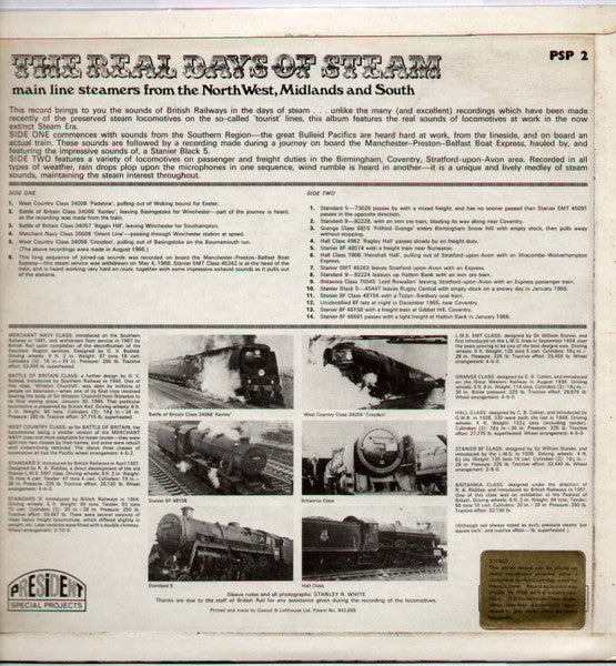 No Artist : The Real Days Of Steam (LP, Album)