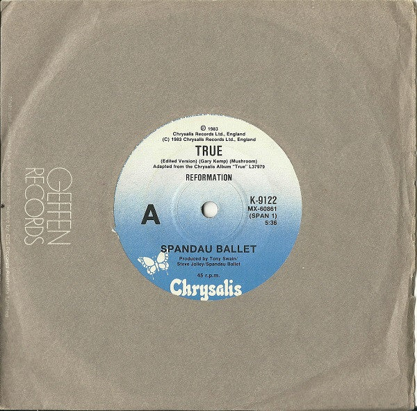 Spandau Ballet : True (7", Single)