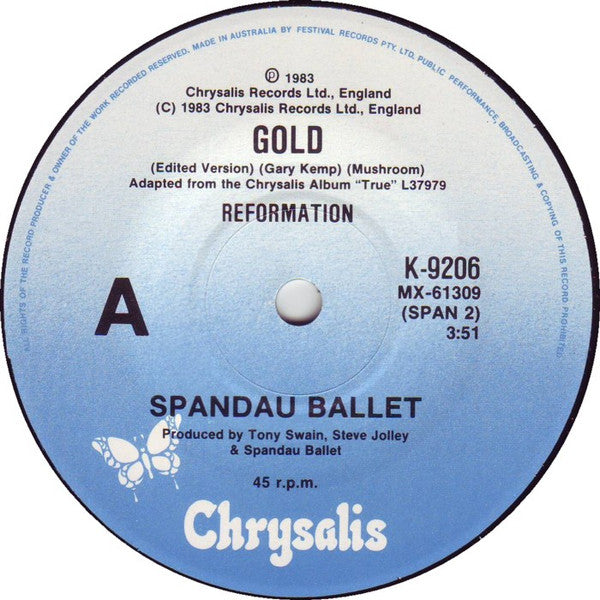 Spandau Ballet : Gold (7", Single)