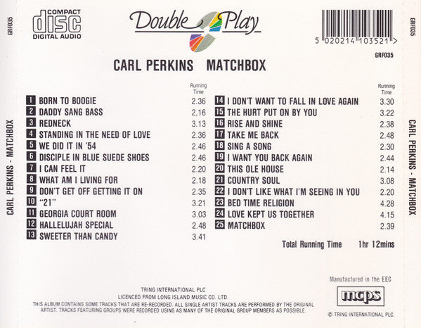 Carl Perkins : Matchbox (CD, Comp)
