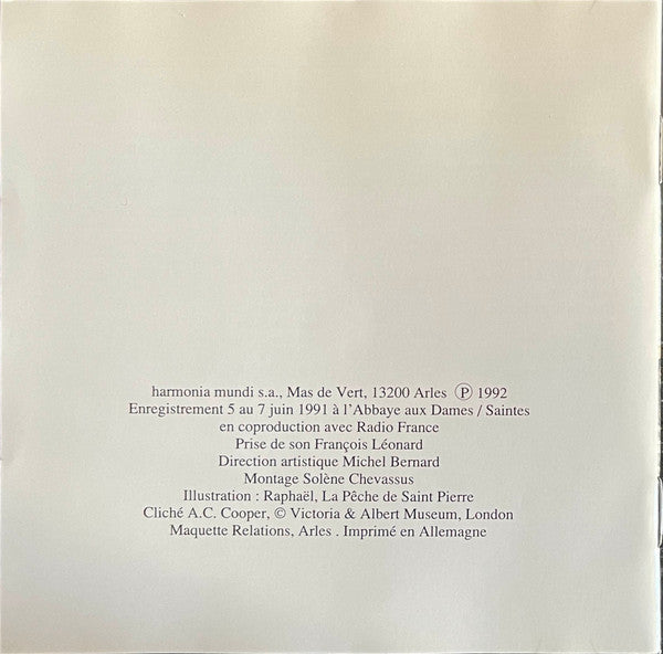 Palestrina*, Ensemble Organum, La Chapelle Royale, Philippe Herreweghe : Missa Viri Galilaei (CD, Album)