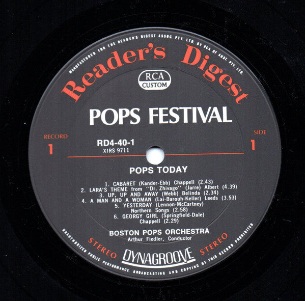 Arthur Fiedler And Boston Pops Orchestra : Pops Festival. 119 All-Time Popular Favourites (10xLP, Comp + Box)