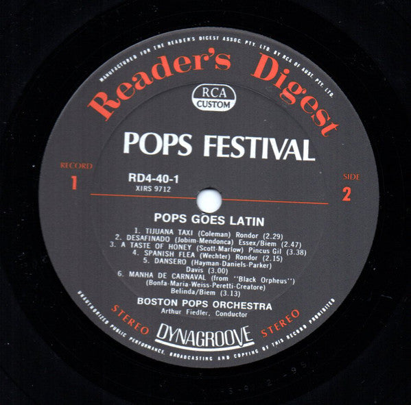Arthur Fiedler And Boston Pops Orchestra : Pops Festival. 119 All-Time Popular Favourites (10xLP, Comp + Box)