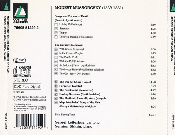 Modest Mussorgsky, Sergei Leiferkus, Semion Skigin : Mussorgsky Songs (CD, Album)