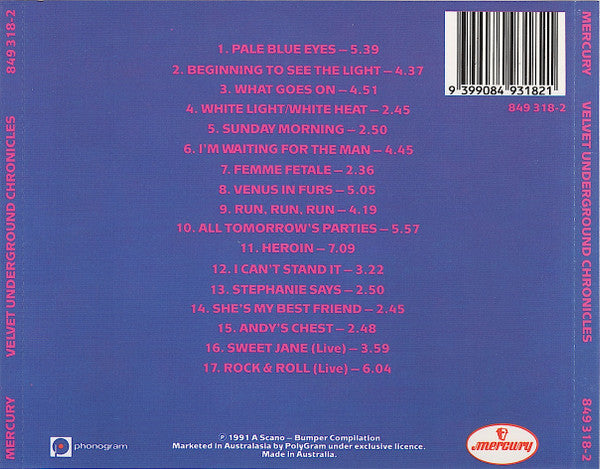 The Velvet Underground : Chronicles (CD, Comp)