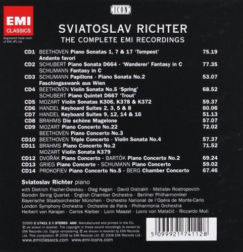 Sviatoslav Richter : The Master Pianist - The Complete EMI Recordings (Box, Album, Comp + 14xCD)
