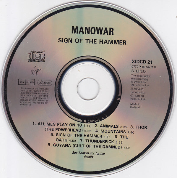 Manowar : Sign Of The Hammer (CD, Album, RP)