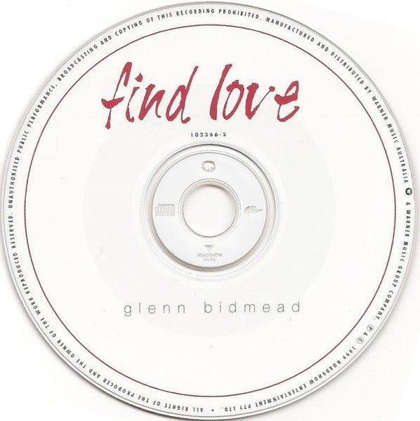 Glenn Bidmead : Find Love (CD, Single)