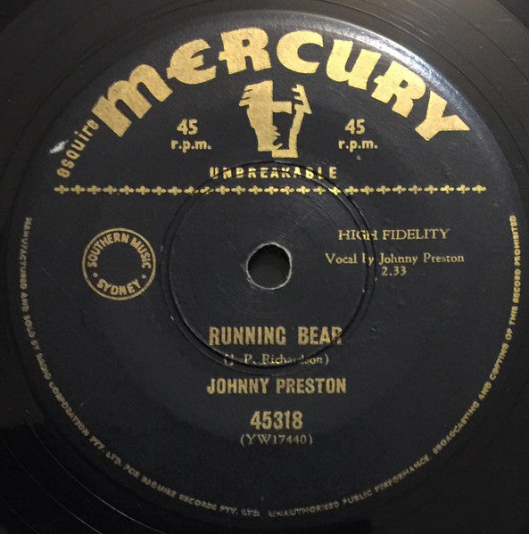 Johnny Preston : Running Bear / My Heart Knows (7", Single)