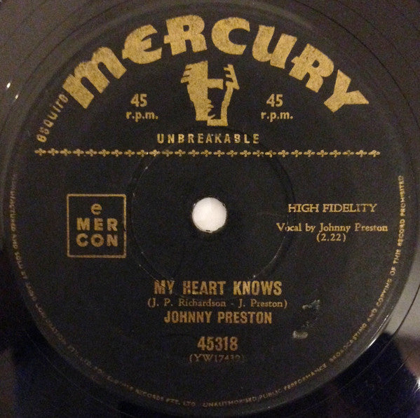 Johnny Preston : Running Bear / My Heart Knows (7", Single)