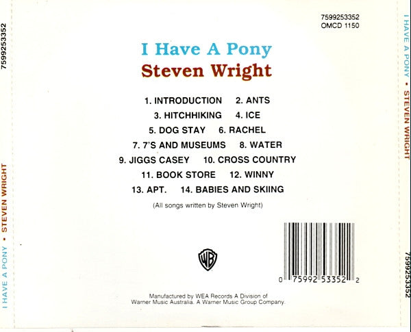Steven Wright (2) : I Have A Pony (CD, Album, RE)