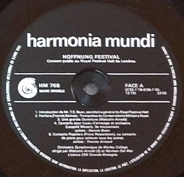 Gerard Hoffnung : I Hoffnung Festival Concert Public Au Royal Festival Hall De Londres (LP, Album)