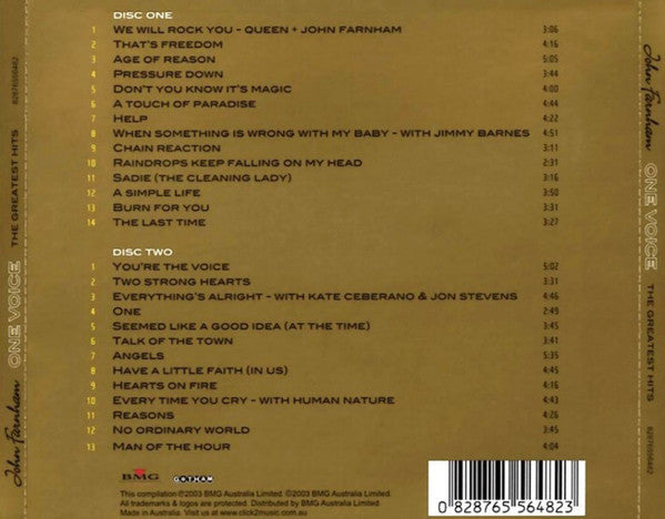John Farnham : One Voice - The Greatest Hits (2xCD, Comp, RE)