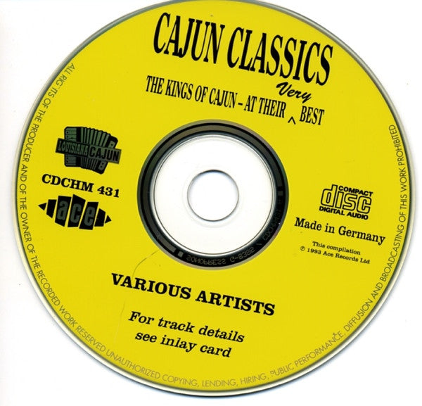Various : Cajun Classics (The Kings Of Cajun – At Their Very Best) (CD, Comp, Mono)