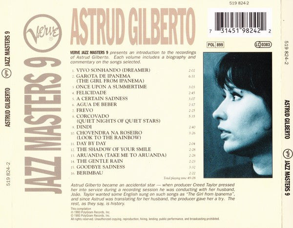 Astrud Gilberto : Verve Jazz Masters 9 (CD, Comp)