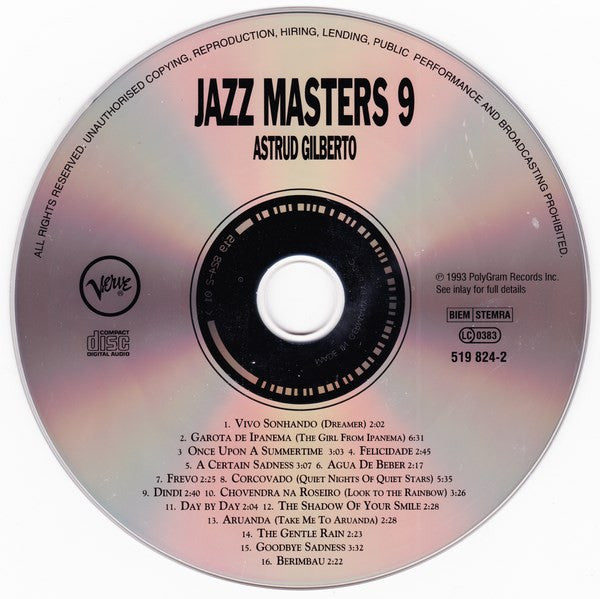 Astrud Gilberto : Verve Jazz Masters 9 (CD, Comp)