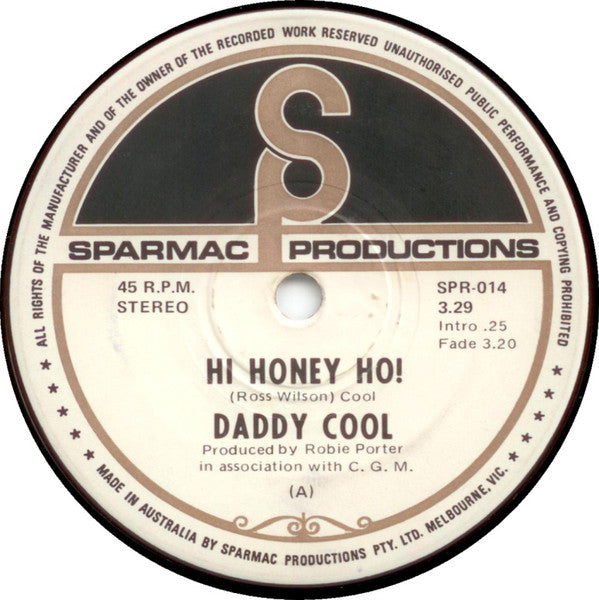 Daddy Cool (5) : Hi Honey Ho! (7", Single)