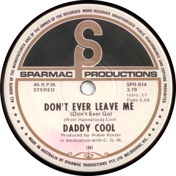 Daddy Cool (5) : Hi Honey Ho! (7", Single)