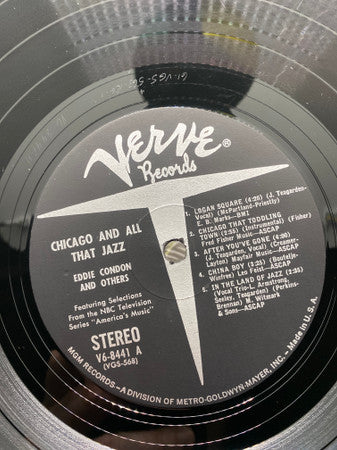 Eddie Condon, Bud Freeman, Bob Haggart, Gene Krupa, Jimmy McPartland, Pee Wee Russell, Joe Sullivan, Jack Teagarden : Chicago And All That Jazz! (LP, Album)
