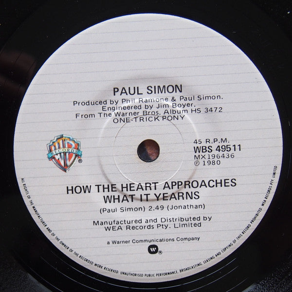 Paul Simon : Late In The Evening (7", Single)