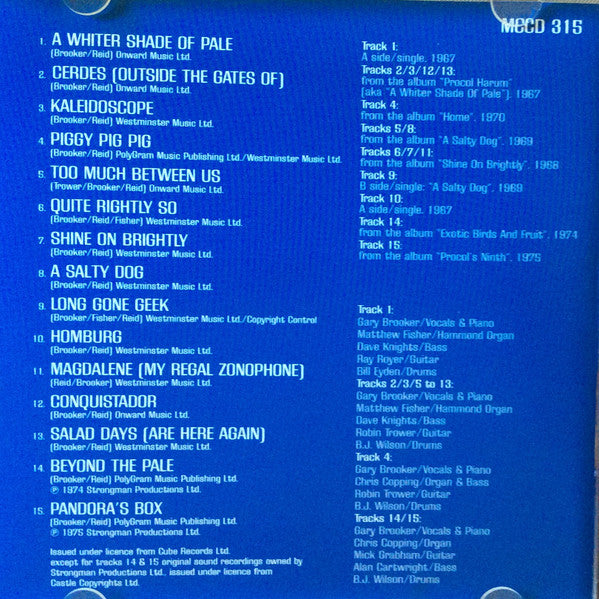 Procol Harum : The Best Of Procol Harum - Halcyon Daze (CD, Comp)
