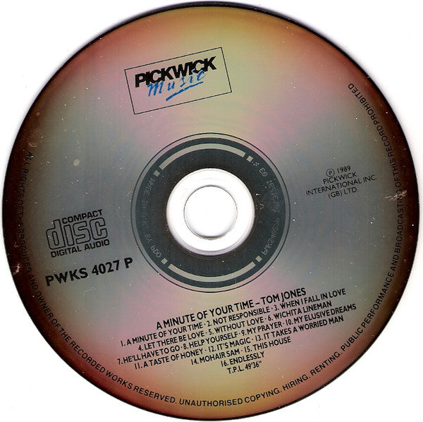 Tom Jones : A Minute Of Your Time - 25th Anniversary Collection (CD, Comp)