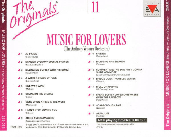 The Anthony Ventura Orchestra* : The Originals - 11 - Music For Lovers (CD, Comp)