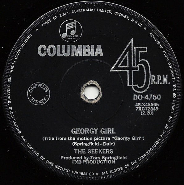 The Seekers : Georgy Girl (7", Single)
