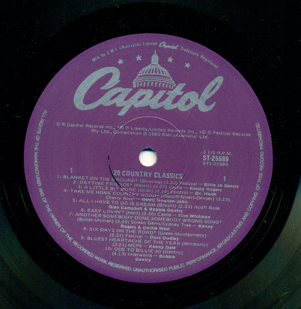 Various : 20 Country Classics (LP, Comp)