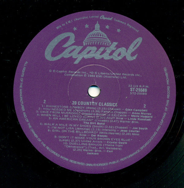 Various : 20 Country Classics (LP, Comp)