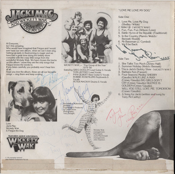 Jacki Mac* And Wickety Wak : Love Me Love My Dog (LP, Album)