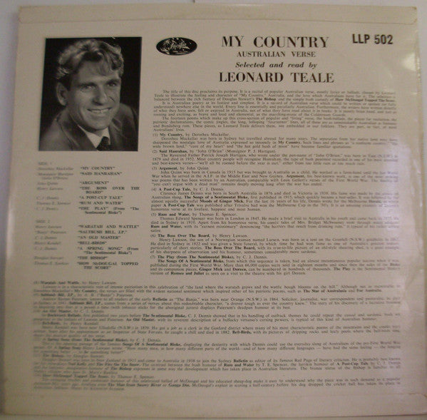 Leonard Teale : My Country (Australian Verse Selected And Read By Leonard Teale) (LP)