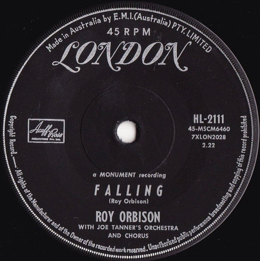 Roy Orbison : Falling / Distant Drums (7", Single)