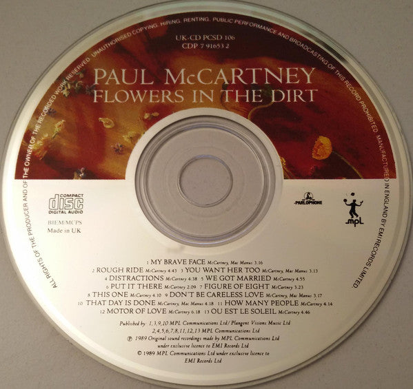 Paul McCartney : Flowers In The Dirt (CD, Album)