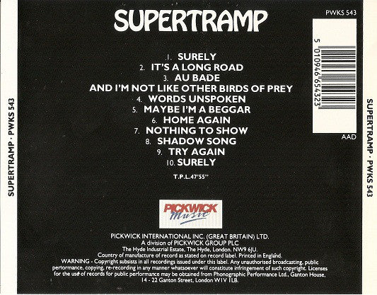 Supertramp : Supertramp (CD, Album, RE, RM)