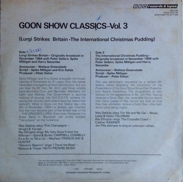The Goons : Goon Show Classics Vol. 3 (LP, Mono)