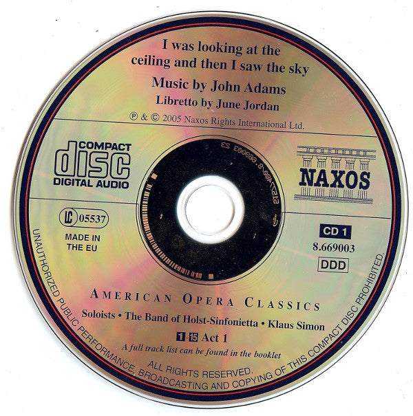 John Adams : I Was Looking At The Ceiling And Then I Saw The Sky (2xCD)