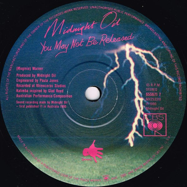 Midnight Oil : Blue Sky Mine (7", Single)