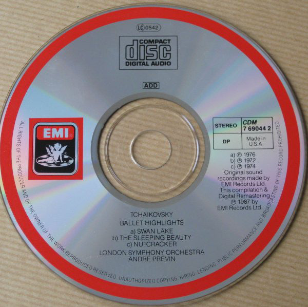 Tchaikovsky* : London Symphony Orchestra, André Previn : Swan Lake • The Sleeping Beauty  • The Nutcracker : Highlights (CD, RE, RM)