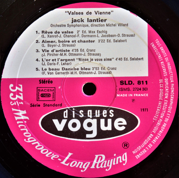 Jack Lantier : Valses Viennoises (LP, Gat)