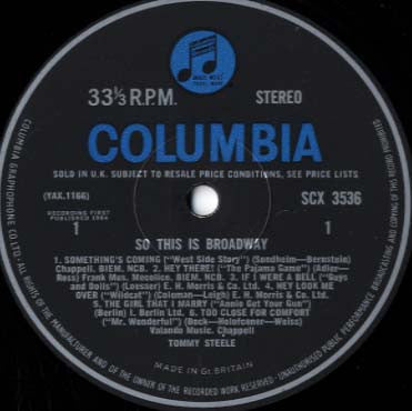 Tommy Steele, Geoff Love & His Orchestra : So This Is Broadway (LP, Album)