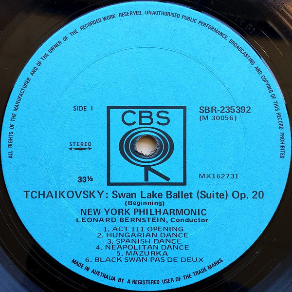 Pyotr Ilyich Tchaikovsky - Leonard Bernstein, New York Philharmonic : Swan Lake Ballet Suite (LP, Album)