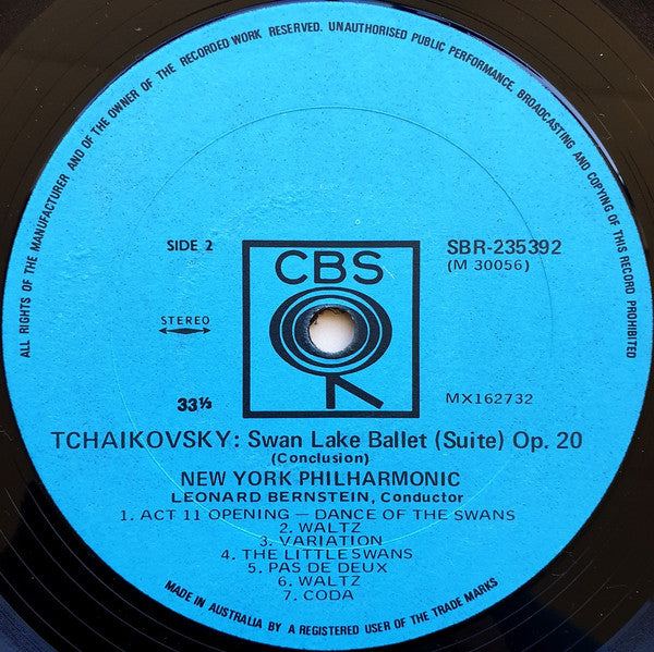 Pyotr Ilyich Tchaikovsky - Leonard Bernstein, New York Philharmonic : Swan Lake Ballet Suite (LP, Album)