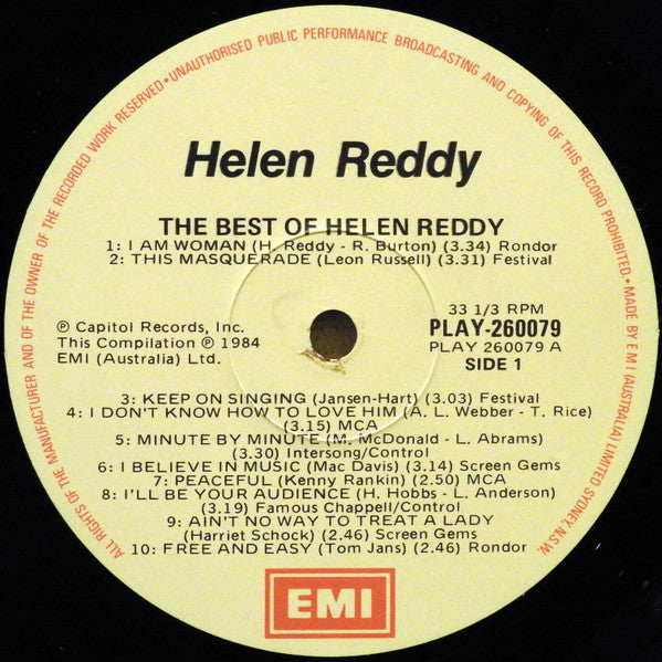 Helen Reddy : The Best Of Helen Reddy (LP, Comp)