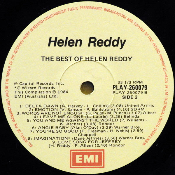 Helen Reddy : The Best Of Helen Reddy (LP, Comp)